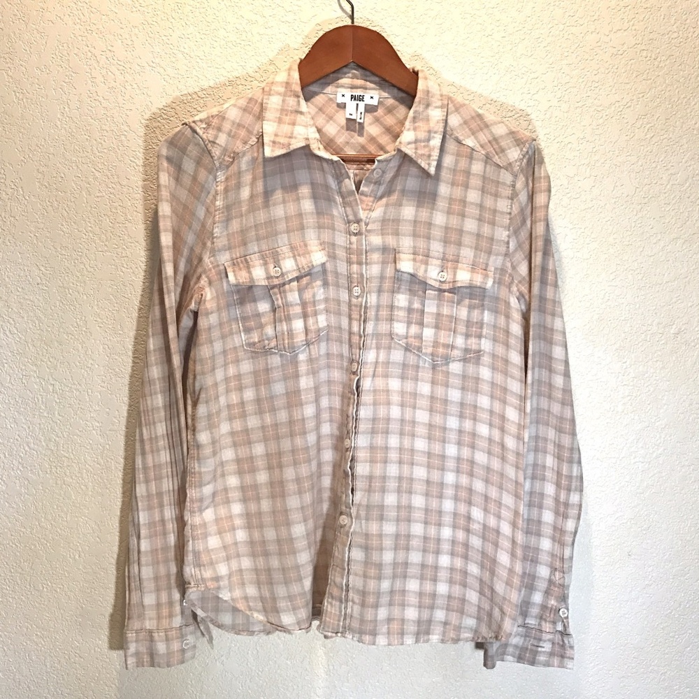 Paige Pink Lightweight Button Down Flannel